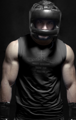 MyCreed sleeveless Christian athletic shirt featuring chain breaking cross graphic