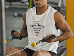 John 8:36 “Free Indeed” Christian workout tank with bold broken chains design