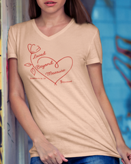 Loved Beyond Measure Romans 8:38–39 women’s Christian V-neck tee by MyCreed