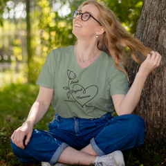 Loved Beyond Measure Romans 8:38–39 women’s Christian V-neck tee by MyCreed