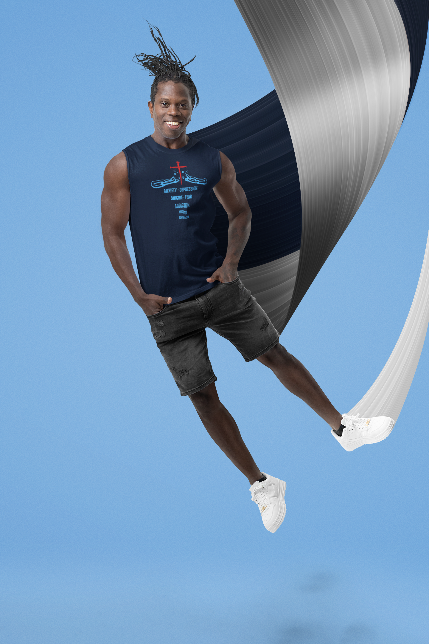 CHAIN BREAKER MYCREED Muscle Tank – John 8:36 Christian Performance Apparel