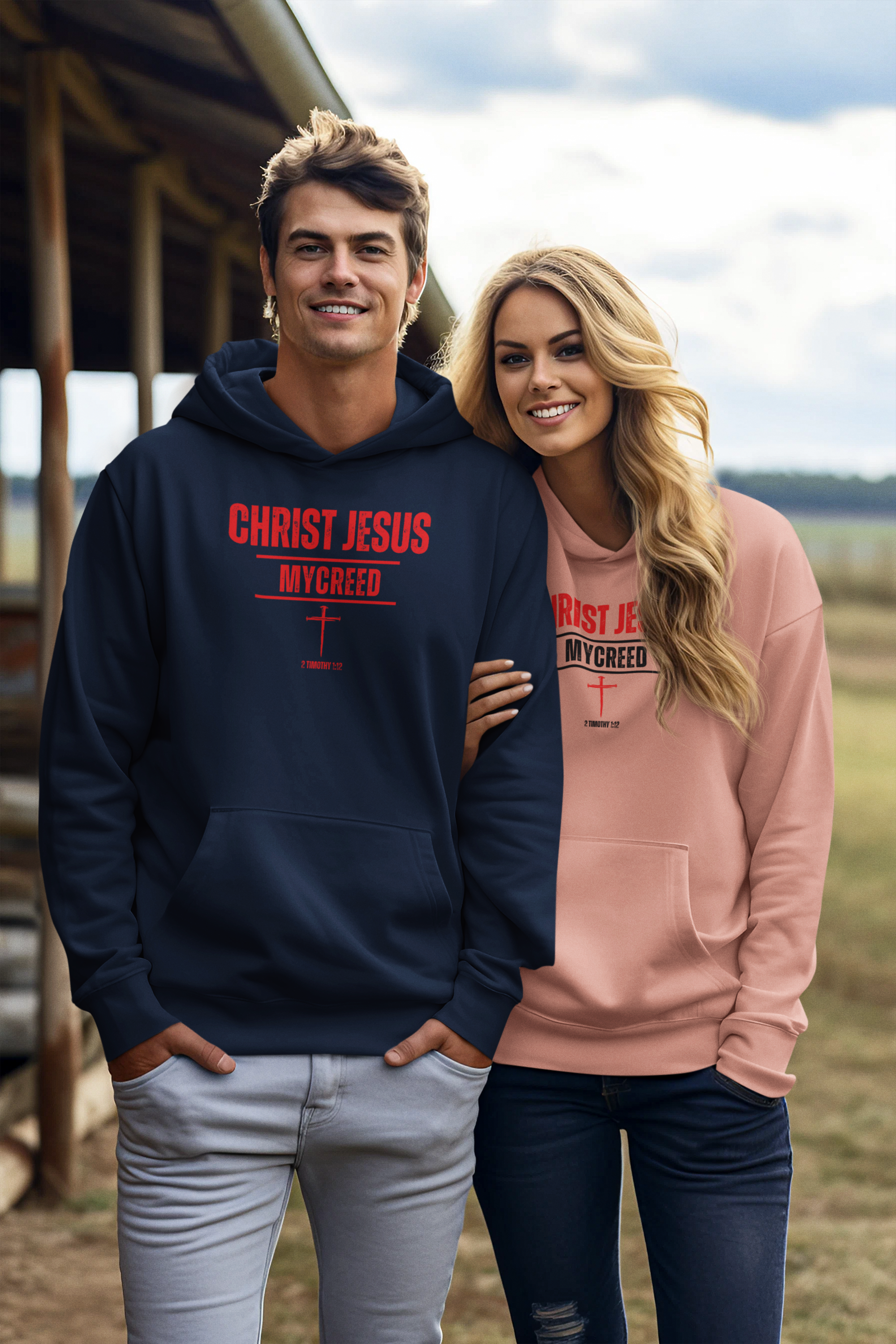 CHRIST JESUS MYCREED Mens Hoodie – Santa Barbara by Next Level Apparel®
