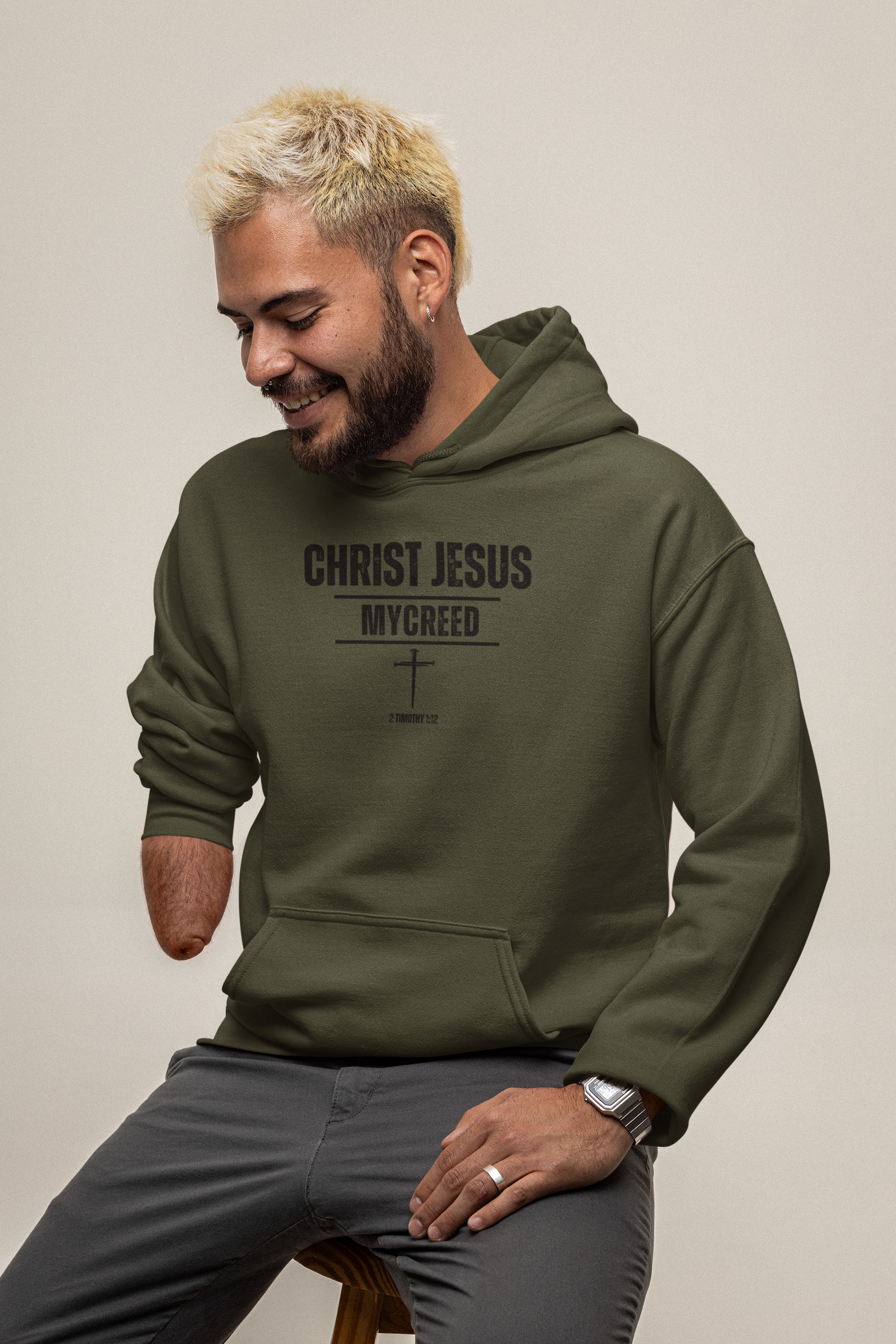 CHRIST JESUS MYCREED Mens Hoodie – Santa Barbara by Next Level Apparel®