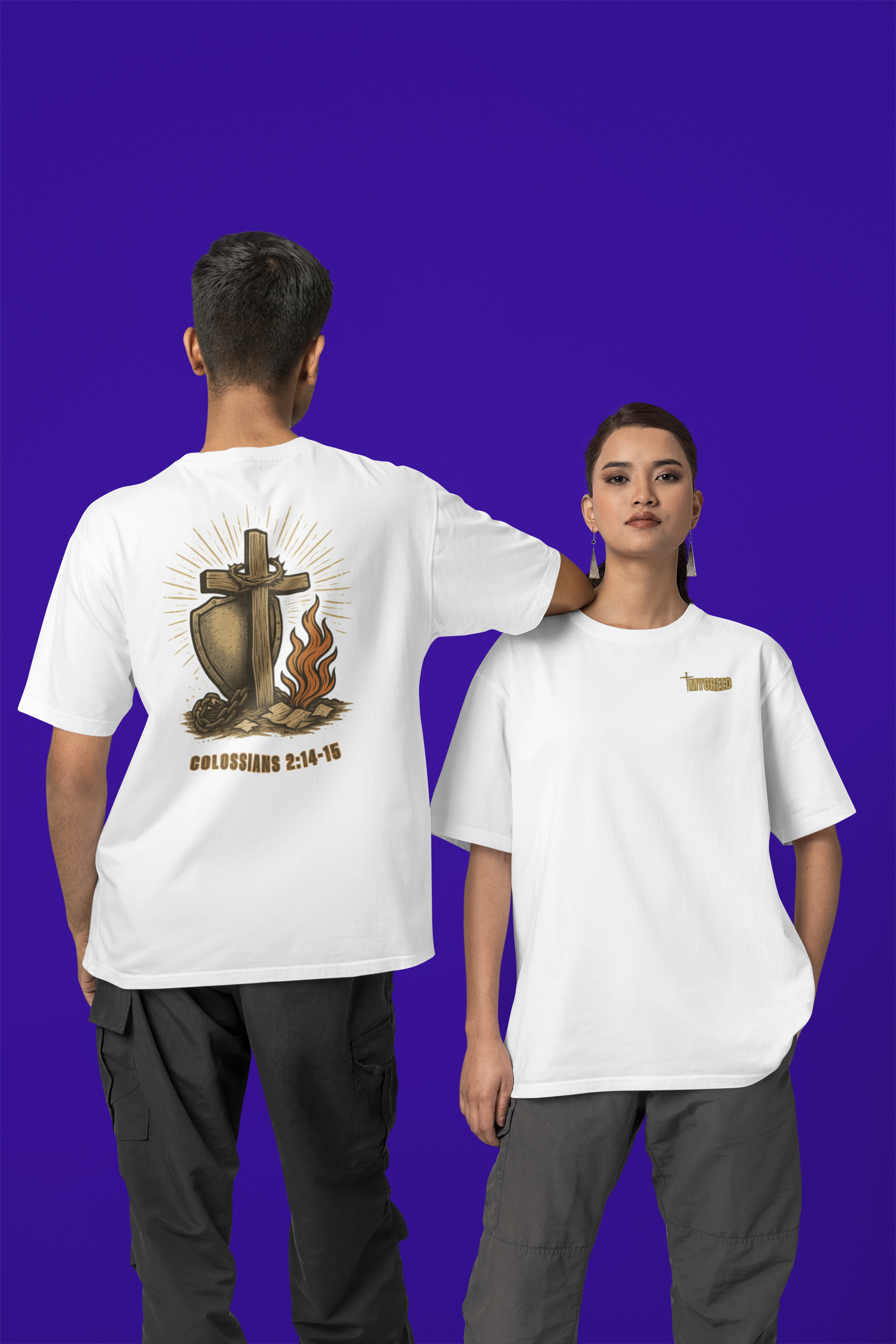The Calvary Triumph Comfort Colors® Unisex Tee By MyCreed (Back Print) | Colossians 2:14-15