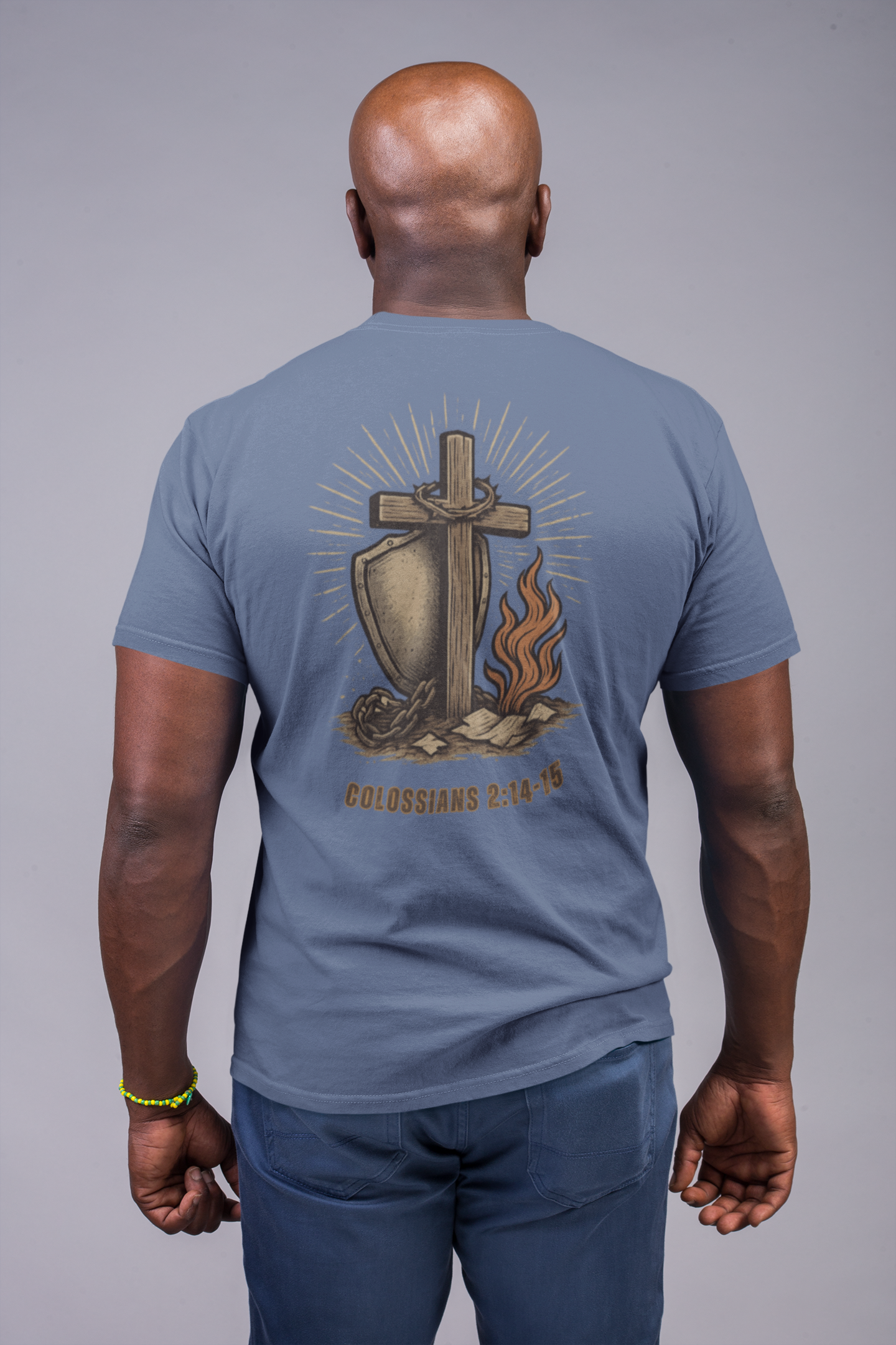 The Calvary Triumph Comfort Colors® Unisex Tee By MyCreed (Back Print) | Colossians 2:14-15