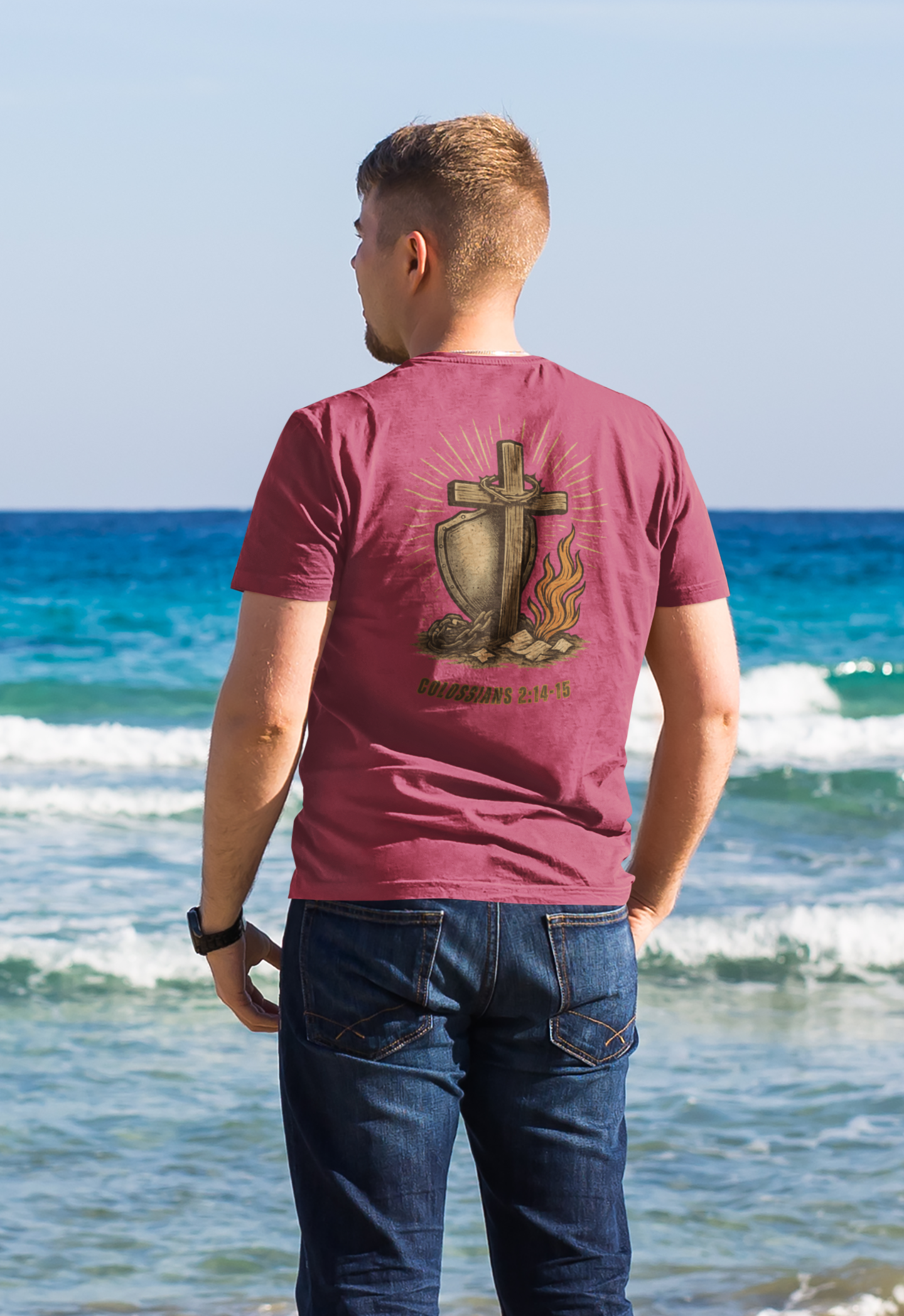 The Calvary Triumph Comfort Colors® Unisex Tee By MyCreed (Back Print) | Colossians 2:14-15