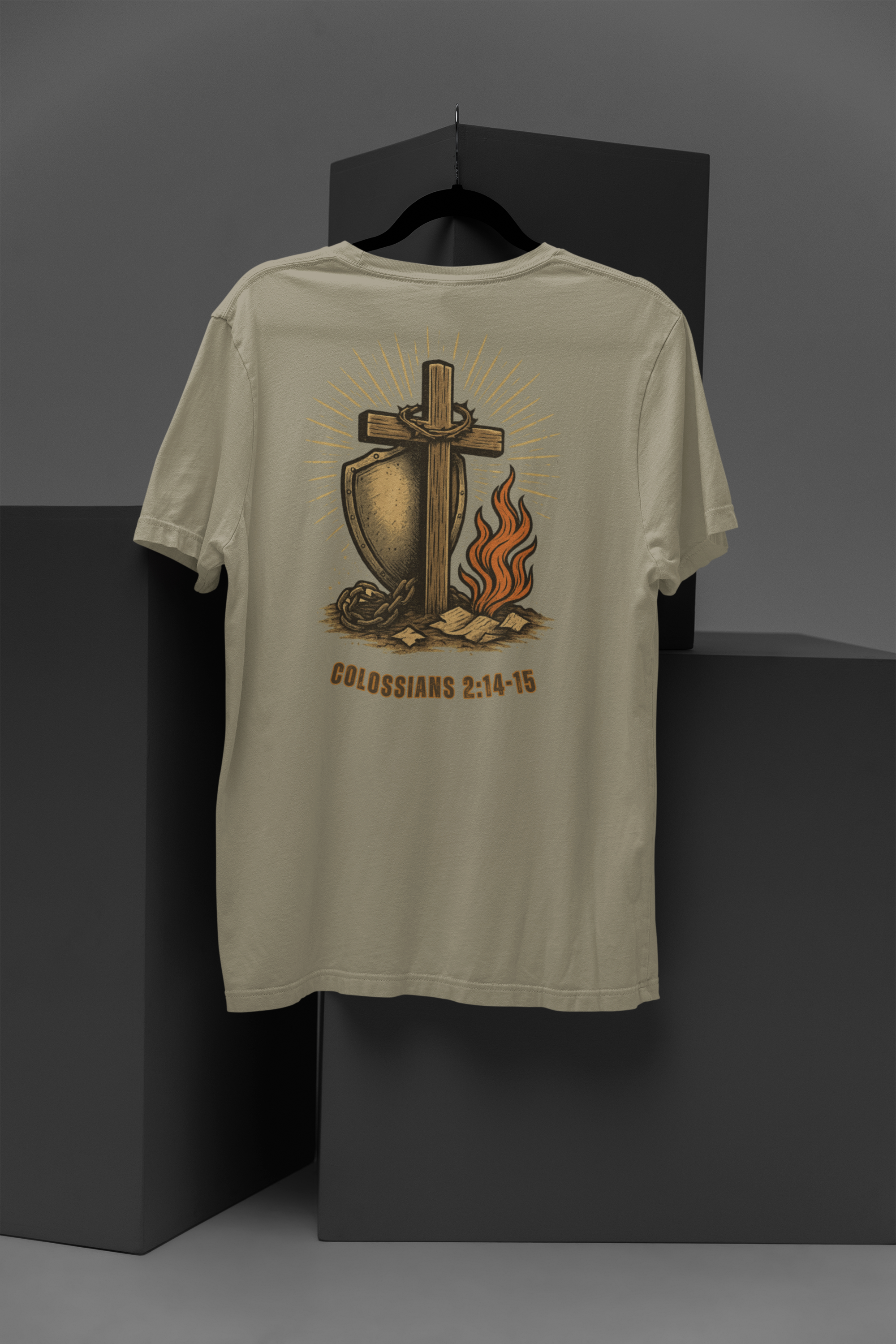 The Calvary Triumph Comfort Colors® Unisex Tee By MyCreed (Back Print) | Colossians 2:14-15
