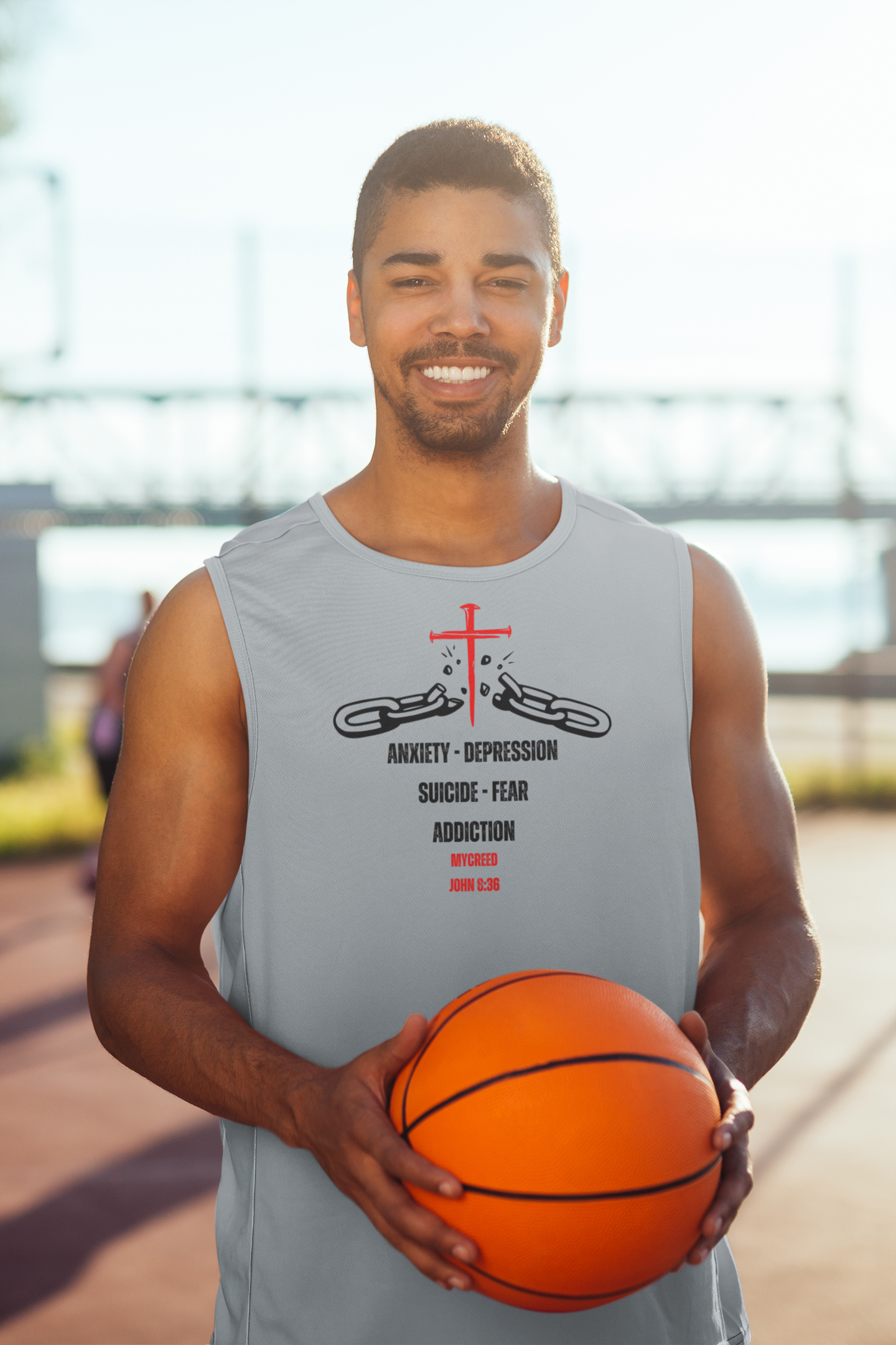 CHAIN BREAKER MYCREED Muscle Tank – John 8:36 Christian Performance Apparel