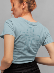 Christian Women’s V-Neck Tee Colossians 3:17 scripture design