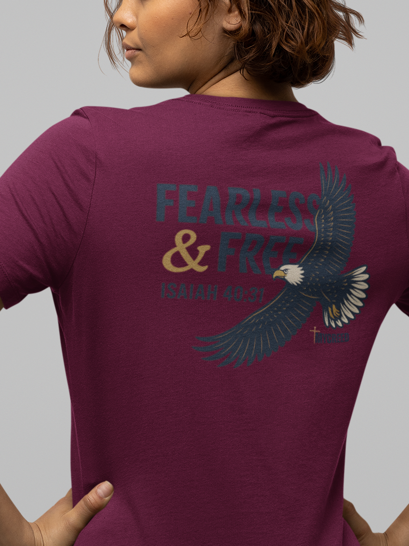 Fearless & Free Bella+Canvas® Slim Fit Women’s Christian Tee by MyCreed | Joshua 1:9