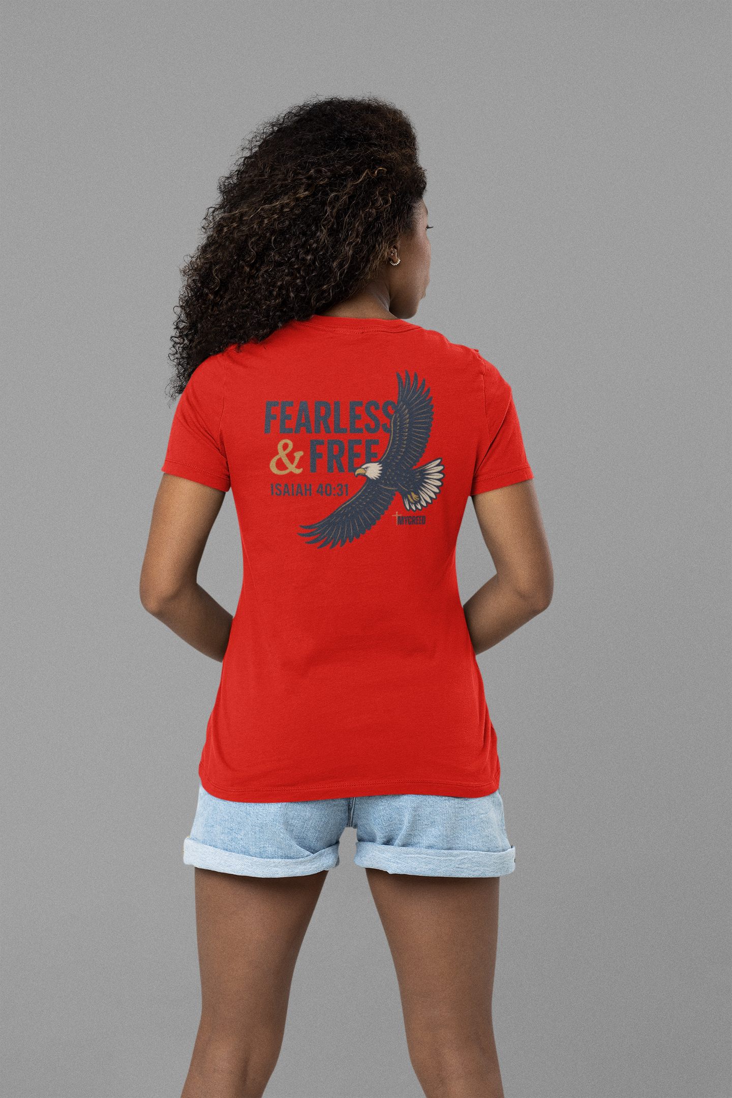 Fearless & Free Bella+Canvas® Slim Fit Women’s Christian Tee by MyCreed | Joshua 1:9