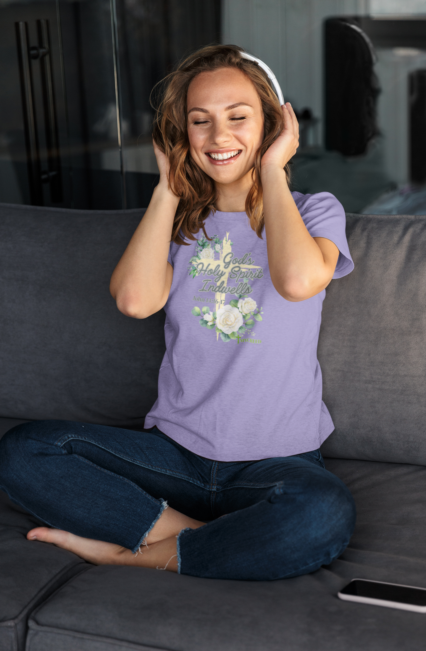 God’s Holy Spirit Indwells Women’s Christian T-Shirt – Bella+Canvas 6400 –  – MyCreed