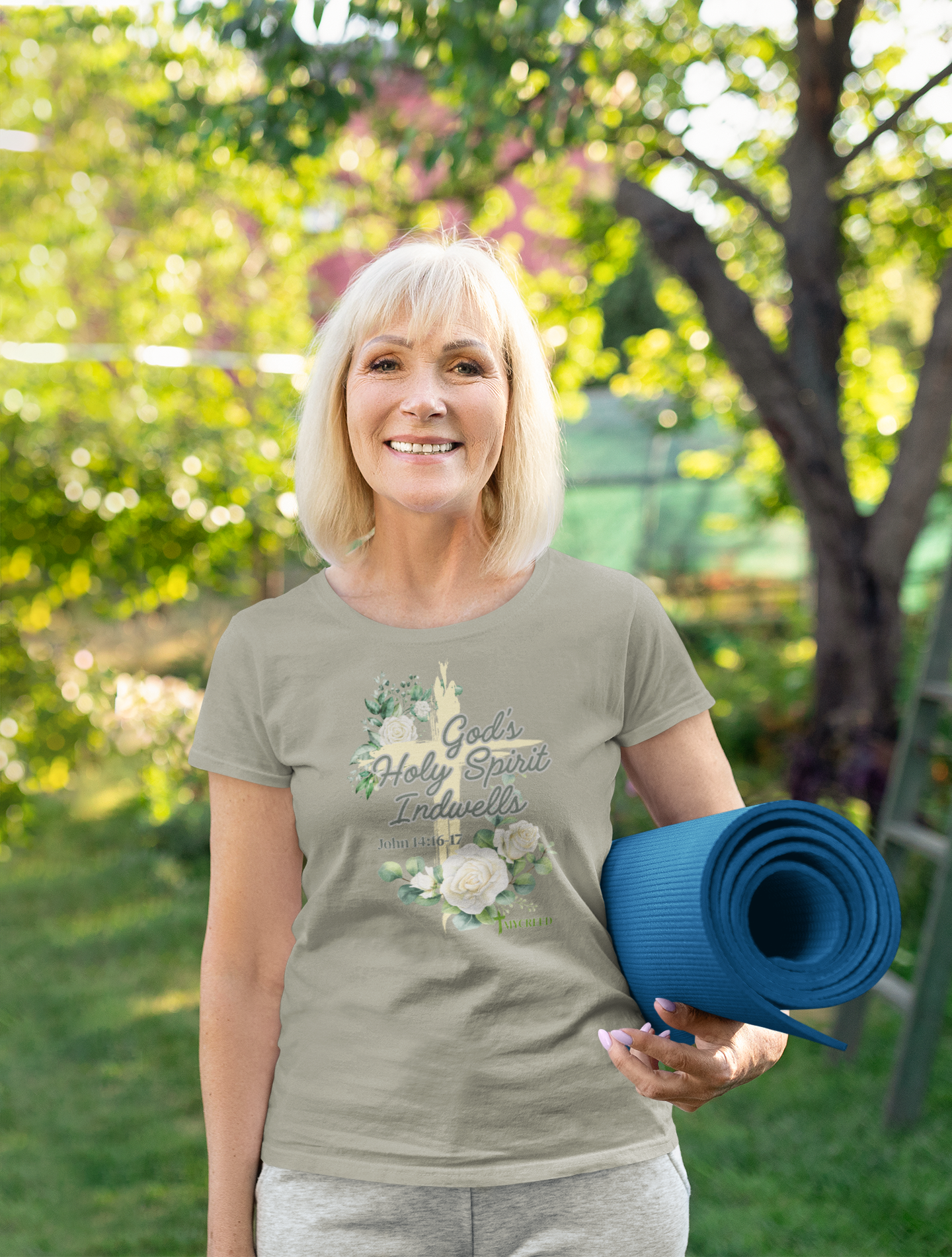 God’s Holy Spirit Indwells Women’s Christian T-Shirt – Bella+Canvas 6400 –  – MyCreed