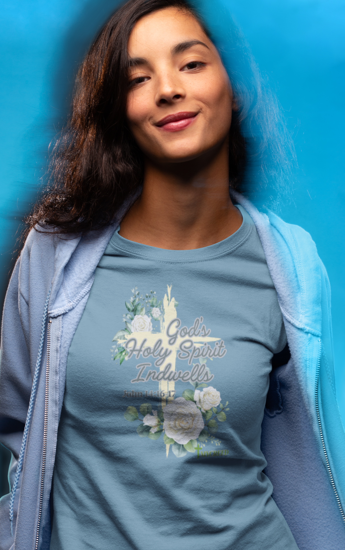 God’s Holy Spirit Indwells Women’s Christian T-Shirt – Bella+Canvas 6400 –  – MyCreed