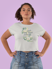 God’s Holy Spirit Indwells Christian women’s crop top John 14:16-17 Bella+Canvas 6482 by MyCreed
