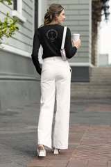Names of God Women’s Long Sleeve – Exodus 3:14 Christian Tee (Back Print) | MyCreed Bella+Canvas®