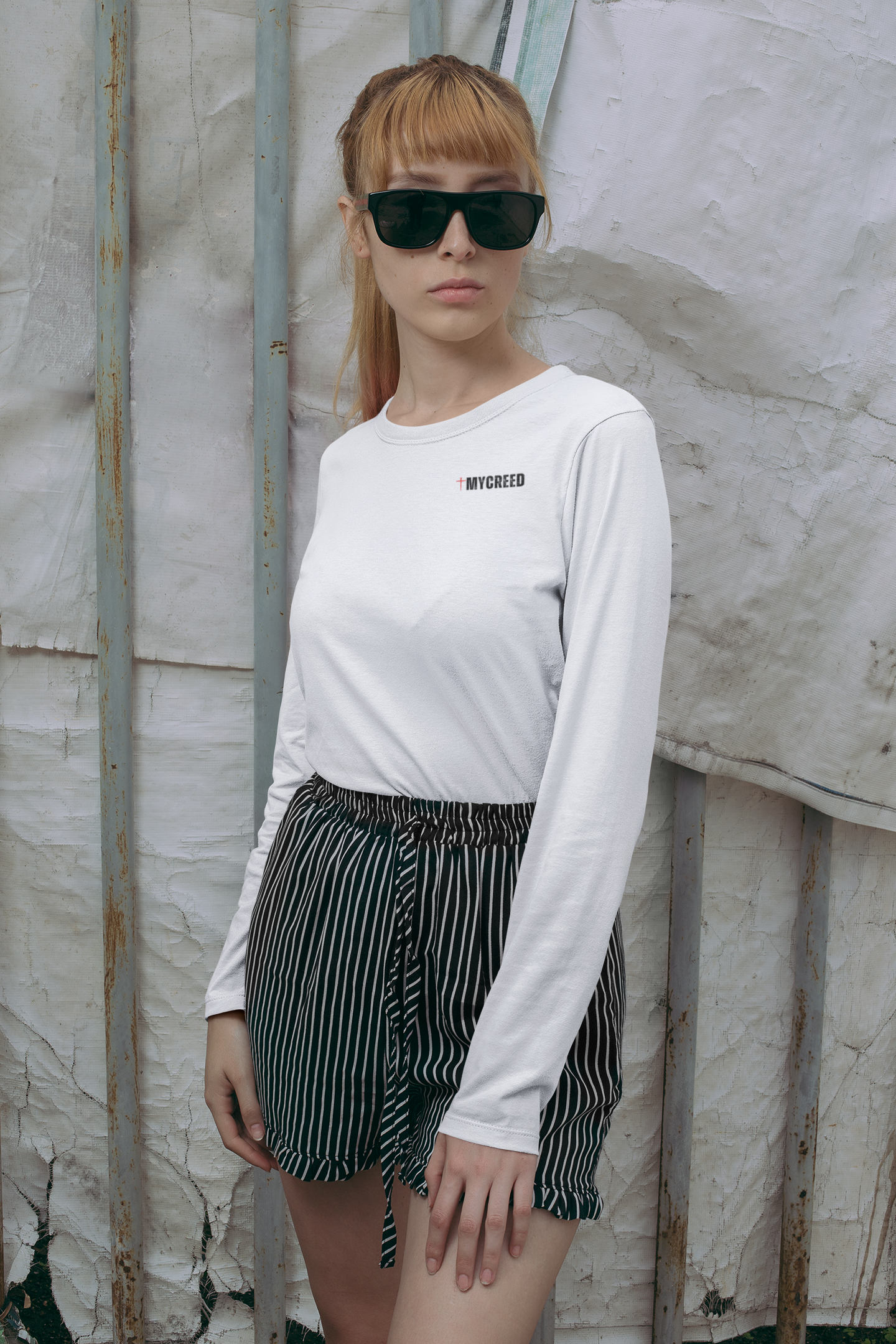 Names of God Women’s Long Sleeve – Exodus 3:14 Christian Tee (Back Print) | MyCreed Bella+Canvas®