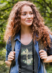 God's Holy Spirit Indwells District® Women’s V-Neck Tee by MyCreed | John 14:16-17