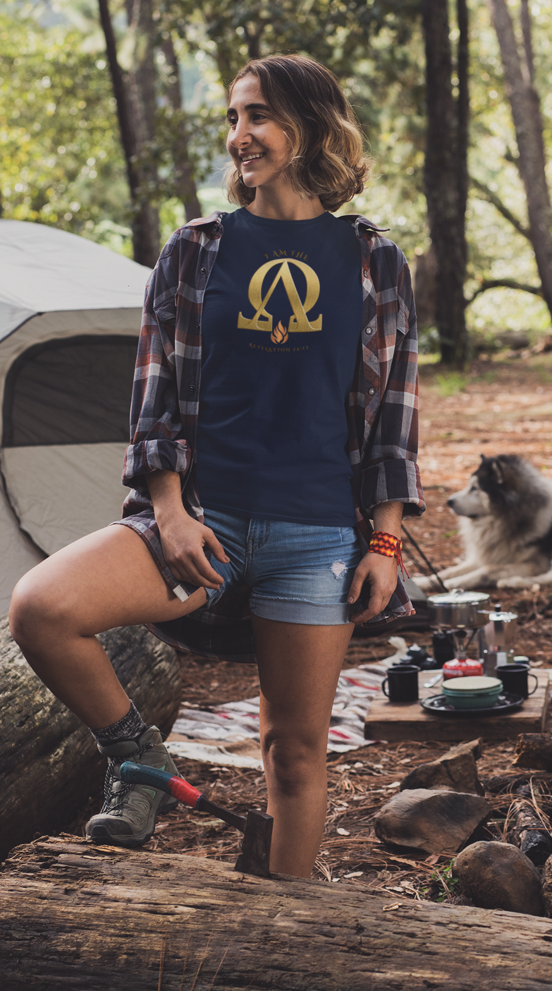 Alpha & Omega (Revelation 22:13) Christian unisex t-shirt by MyCreed — front print on Bella+Canvas 3001