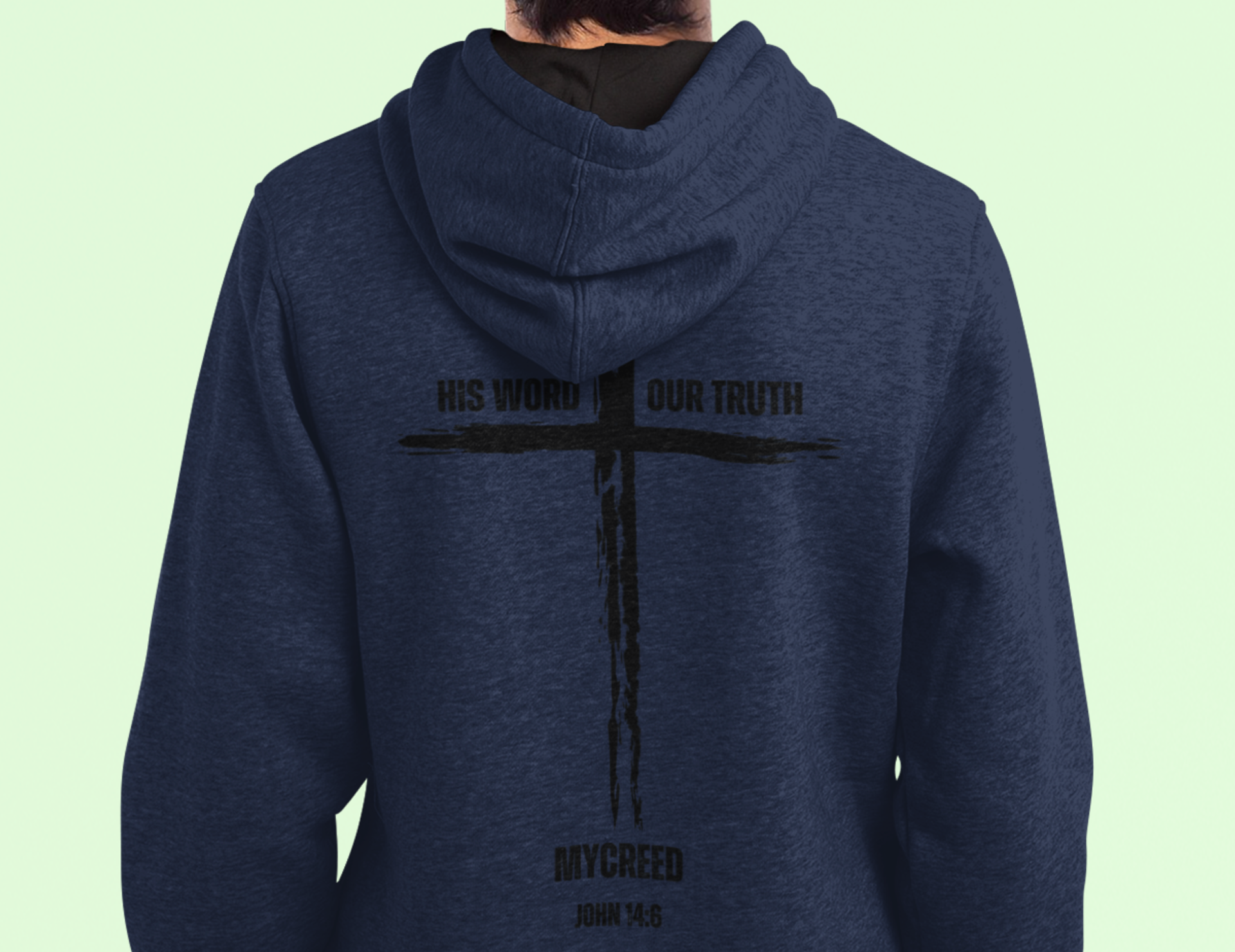 His Word, Our Truth BELLA+CANVAS® 3512 Unisex Jersey Long Sleeve Hoodie by MyCreed | John 14:6