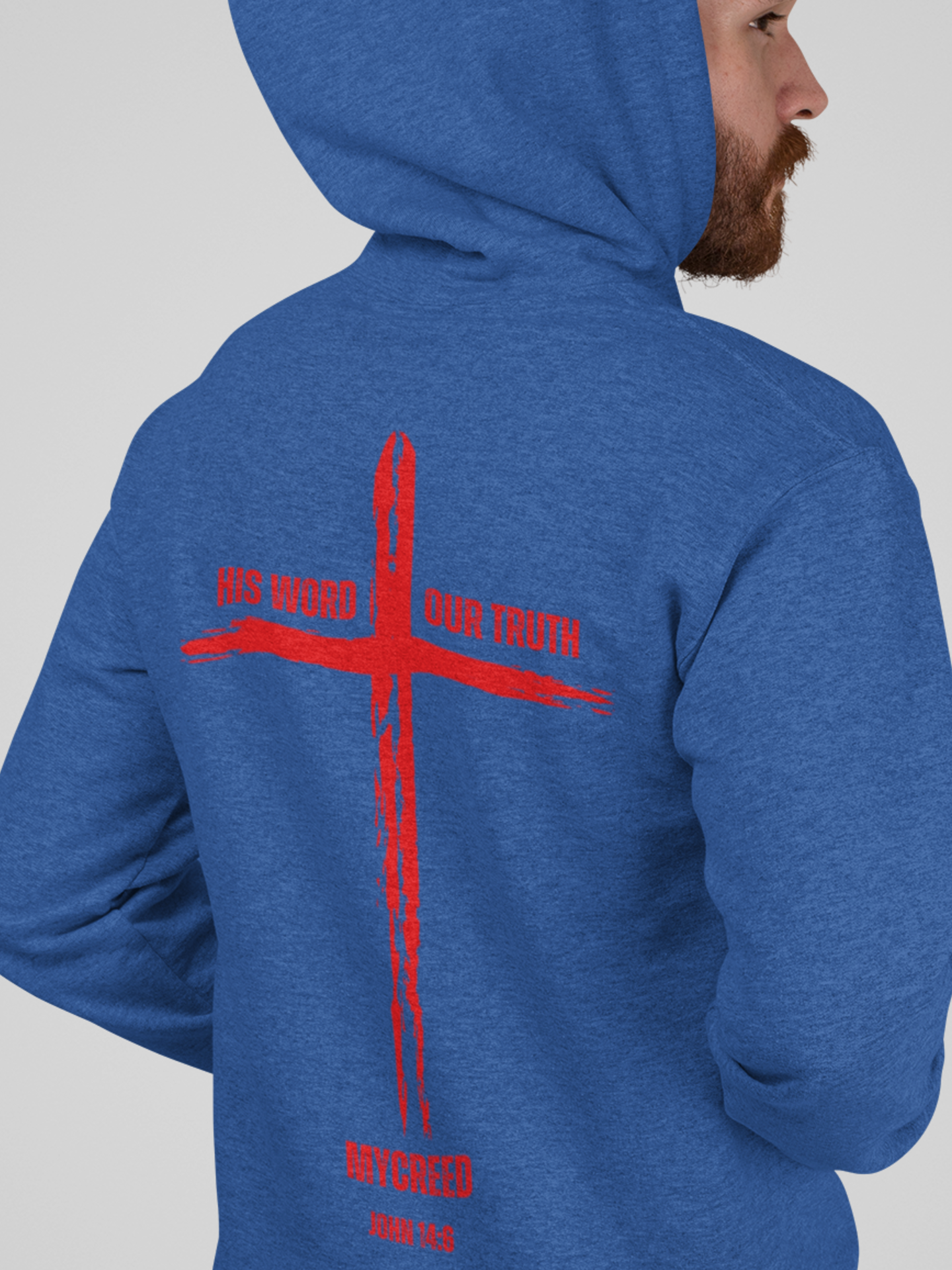 His Word, Our Truth BELLA+CANVAS® 3512 Unisex Jersey Long Sleeve Hoodie by MyCreed | John 14:6