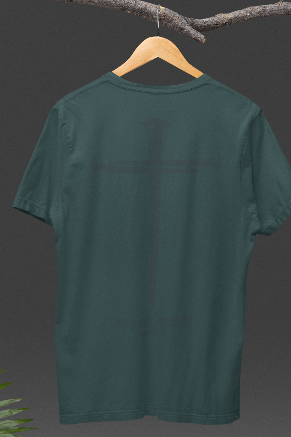 HIS CROSS – Subtle – Men’s Christian T-Shirt (Back Print) – Galatians 6:14 | MyCreed Next Level® 6210