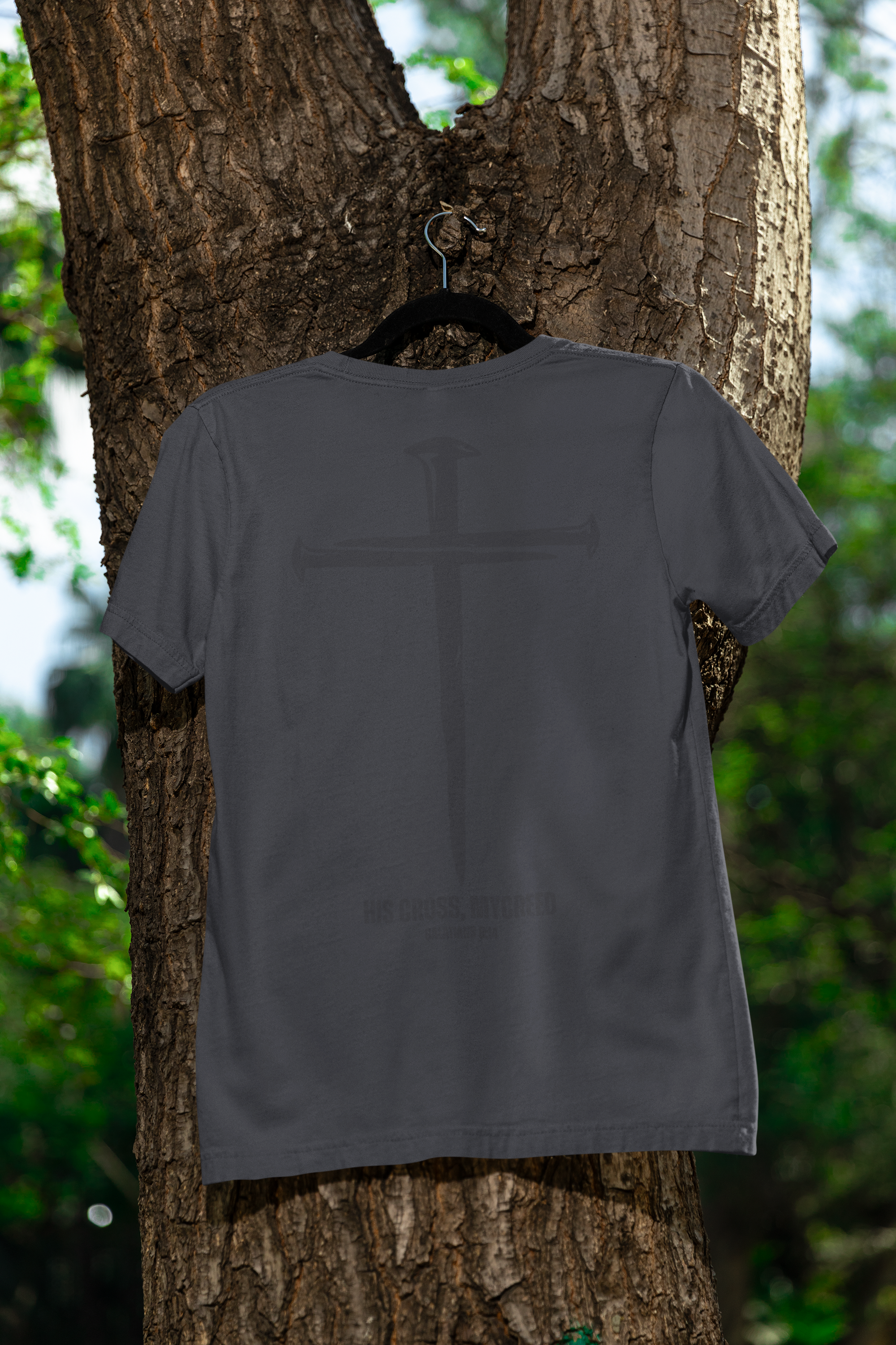 HIS CROSS – Subtle – Men’s Christian T-Shirt (Back Print) – Galatians 6:14 | MyCreed Next Level® 6210