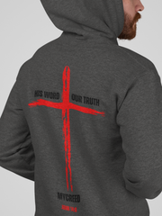 His Word, Our Truth BELLA+CANVAS® 3512 Unisex Jersey Long Sleeve Hoodie by MyCreed | John 14:6
