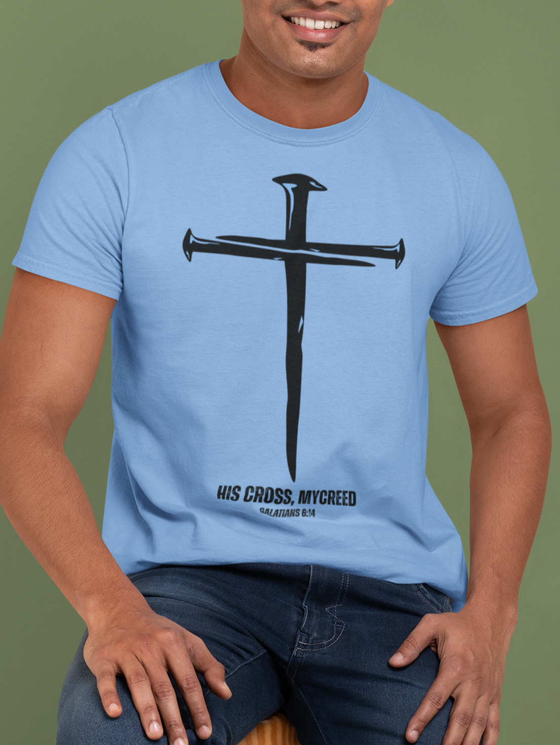 HIS CROSS MYCREED Men’s Christian T-Shirt – Galatians 6:14 | Bella+Canvas® Tee