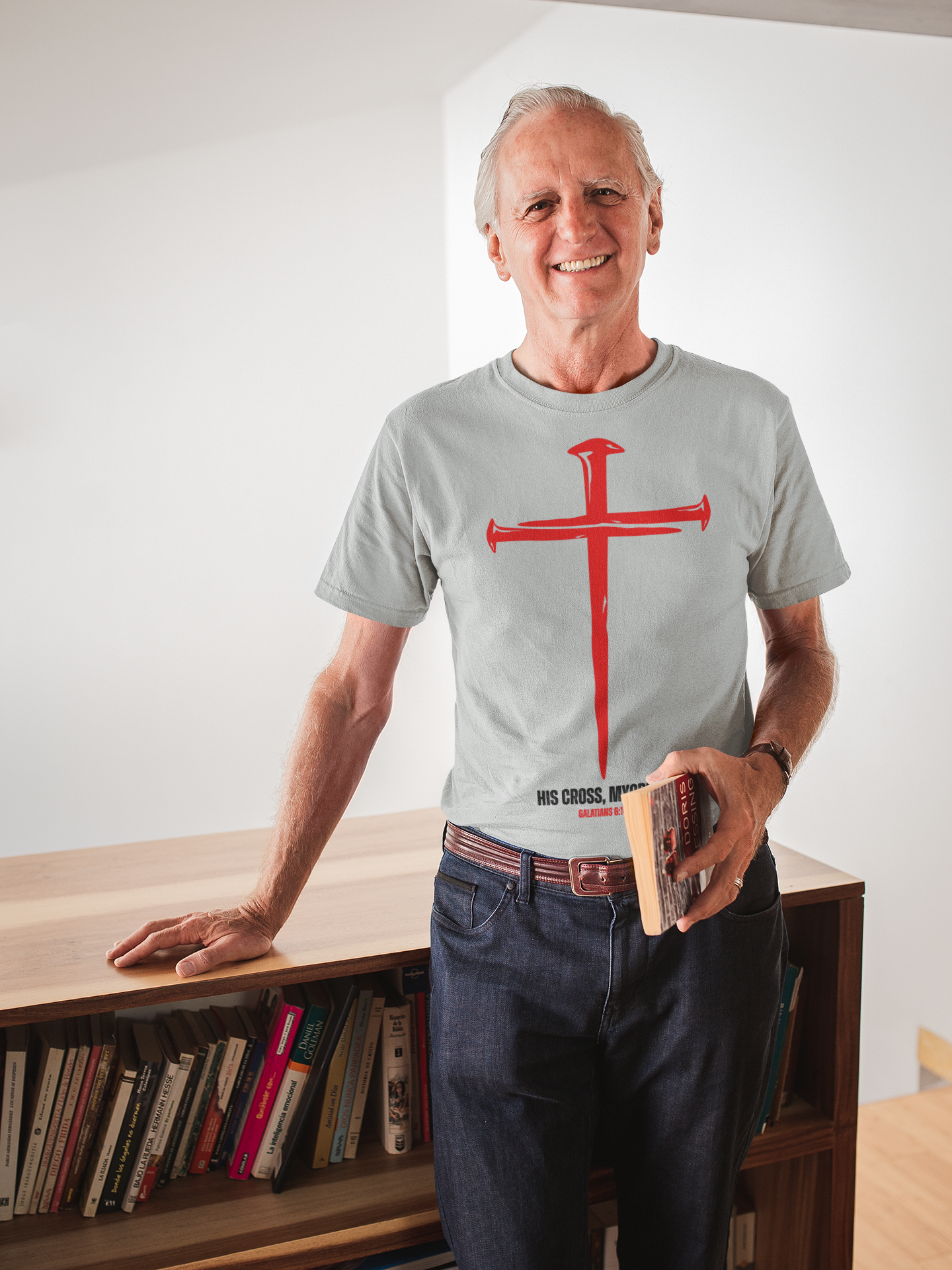 HIS CROSS MYCREED Men’s Christian T-Shirt – Galatians 6:14 | Bella+Canvas® Tee