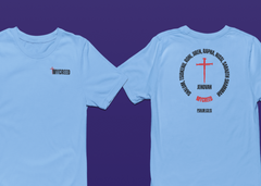 ehovah Names tee with nail-shaped cross, bold MYCREED logo, and Psalm 83:18 scripture on BELLA+CANVAS 3001 shirt.