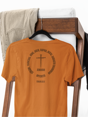 ack print Christian t-shirt featuring blood-red cross and covenant names of Jehovah with Psalm 83:18 scripture by MyCreed