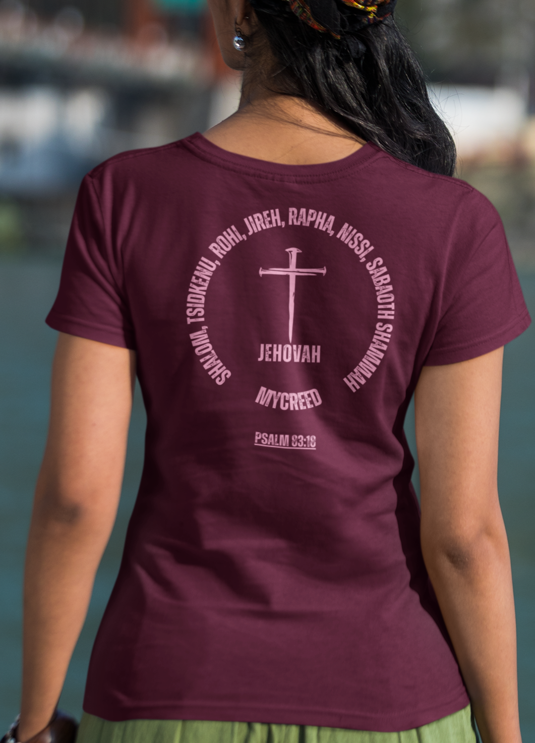 Jehovah Names Christian women’s slim fit t-shirt with Psalm 83:18 scripture design – Bella+Canvas 6004
