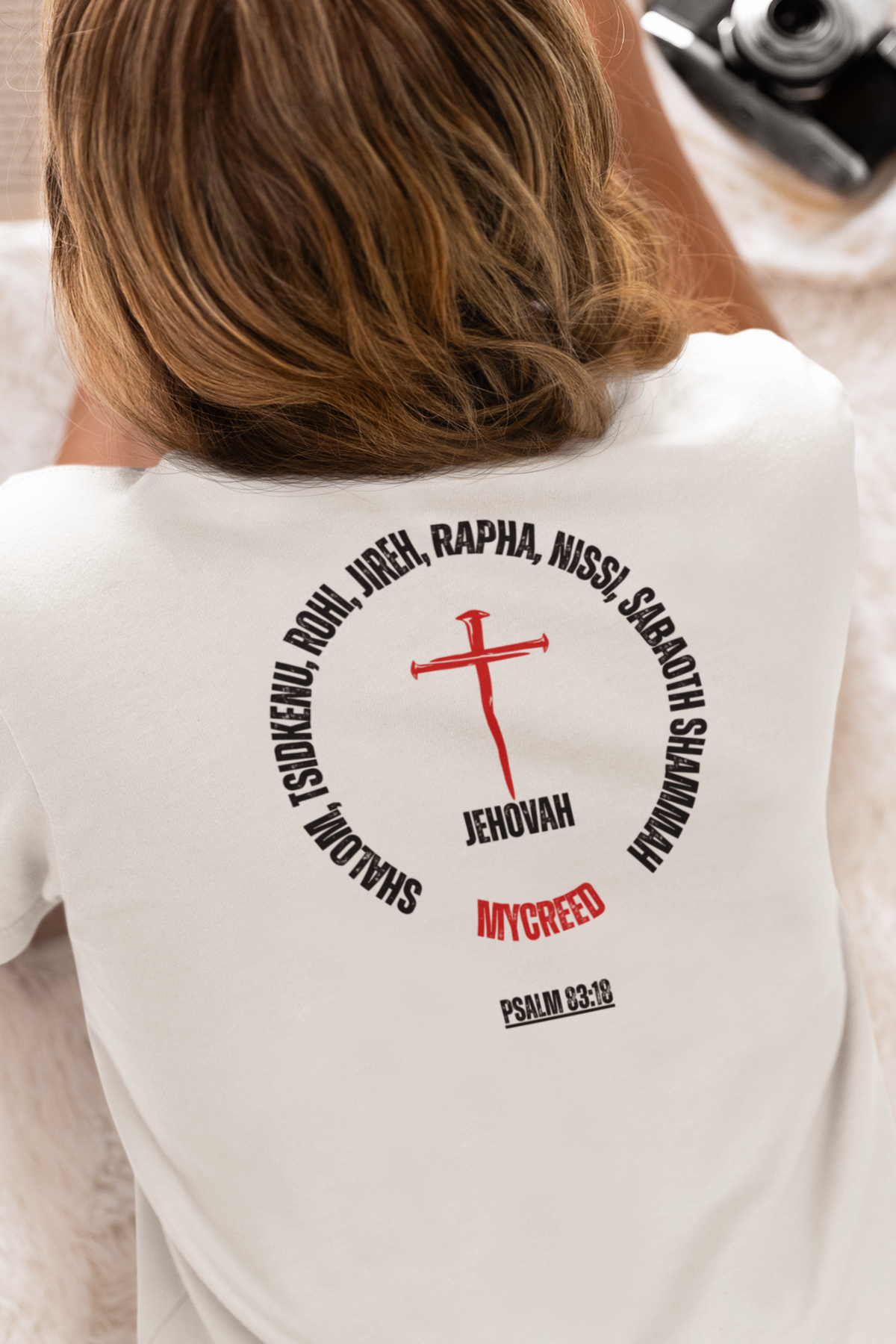Jehovah Names Christian women’s slim fit t-shirt with Psalm 83:18 scripture design – Bella+Canvas 6004