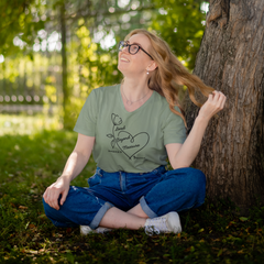 Loved Beyond Measure Romans 8:38–39 women’s Christian V-neck tee by MyCreed