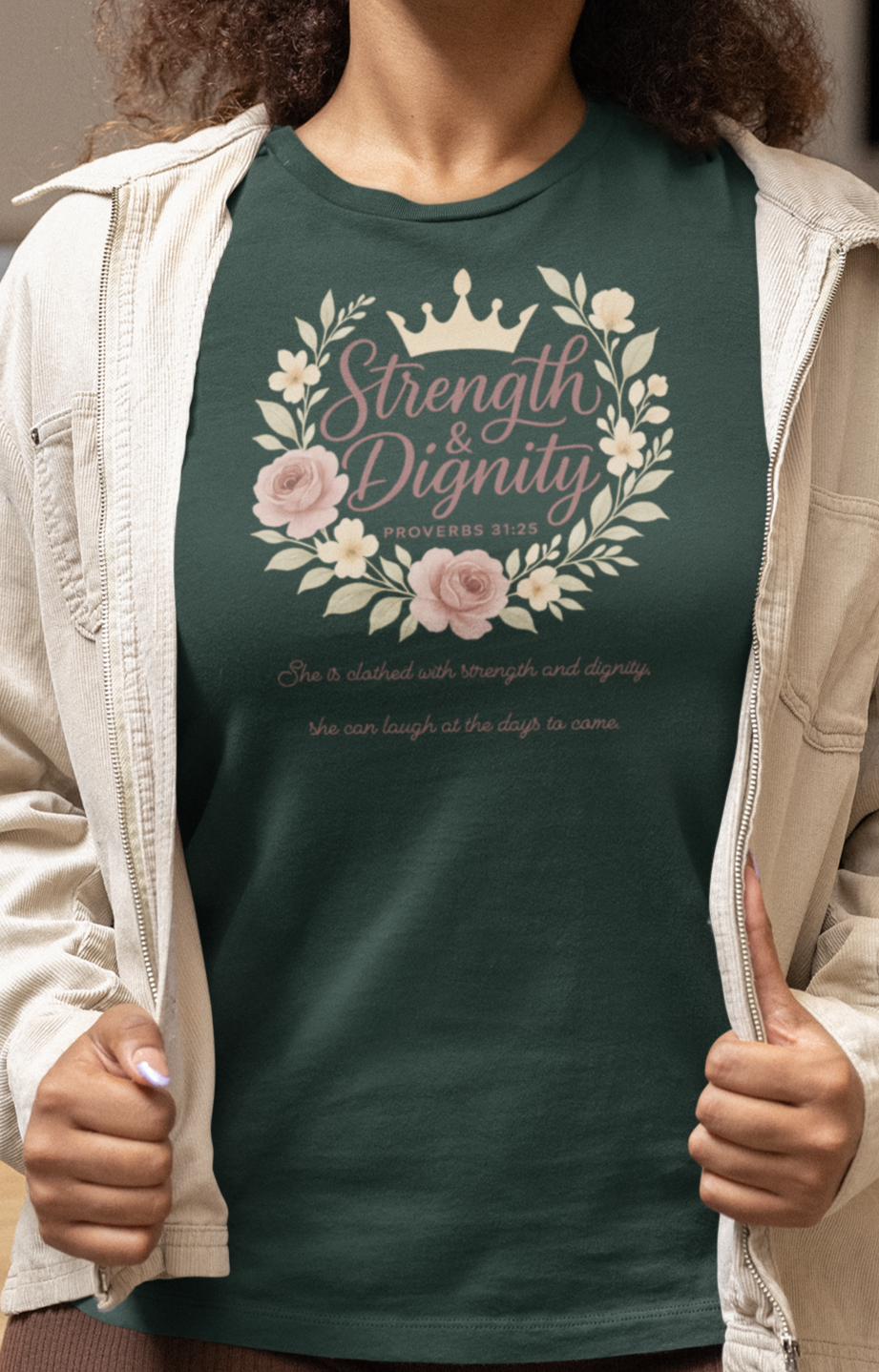 Strength & Dignity Bella+Canvas® Women's T-Shirt by MyCreed - Proverbs 31:25