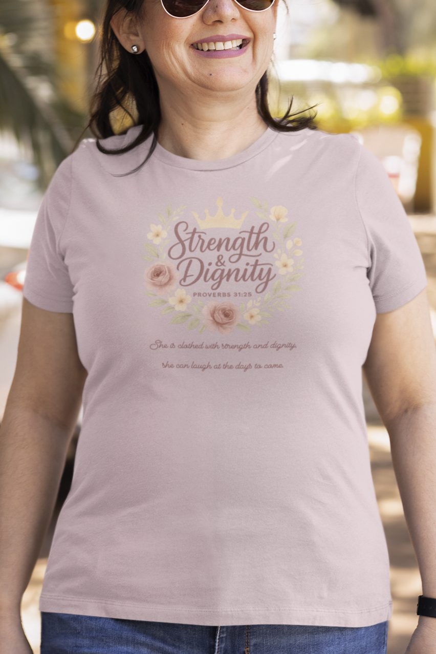 Strength & Dignity Bella+Canvas® Women's T-Shirt by MyCreed - Proverbs 31:25