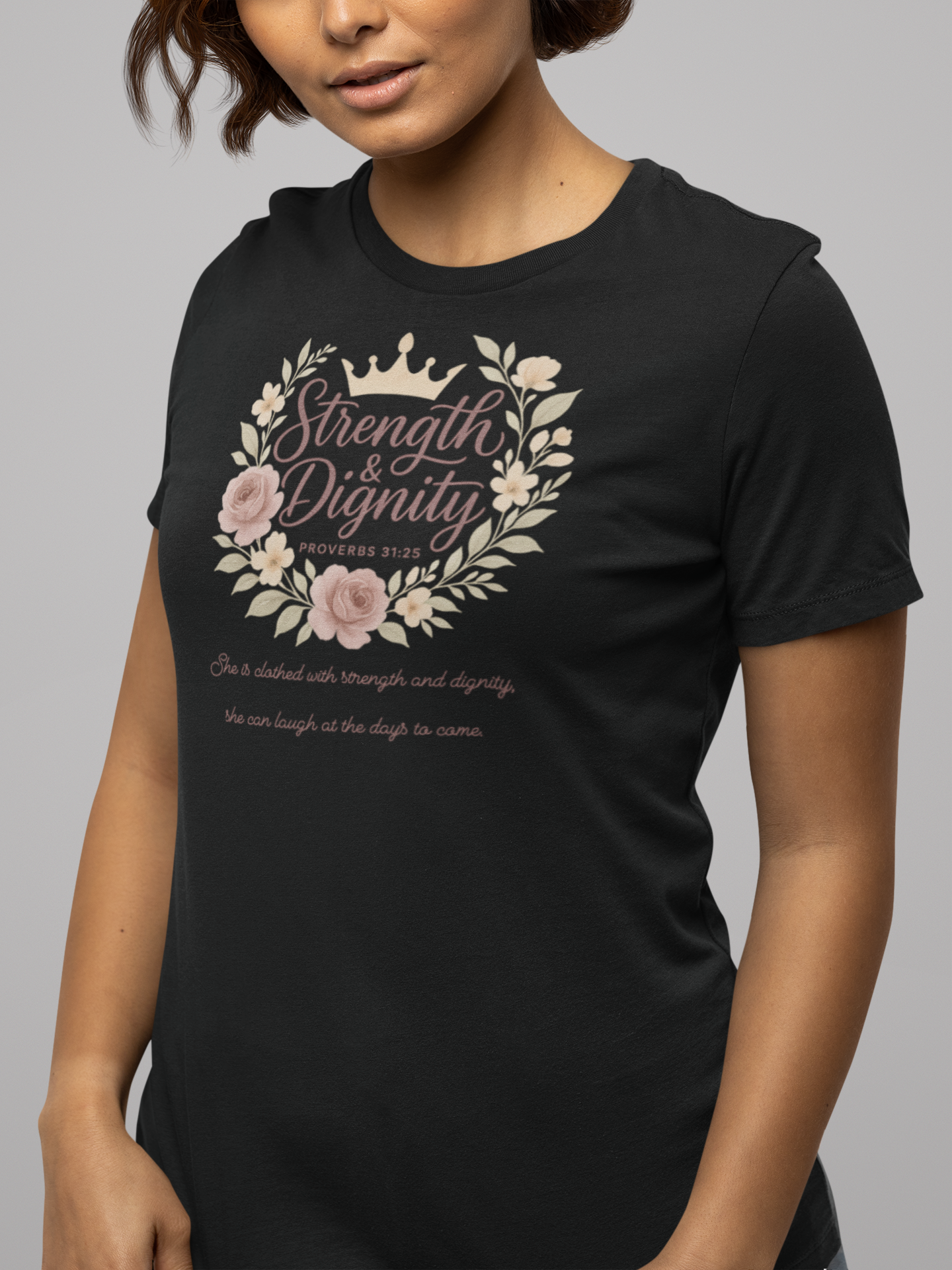 Strength & Dignity Bella+Canvas® Women's T-Shirt by MyCreed - Proverbs 31:25