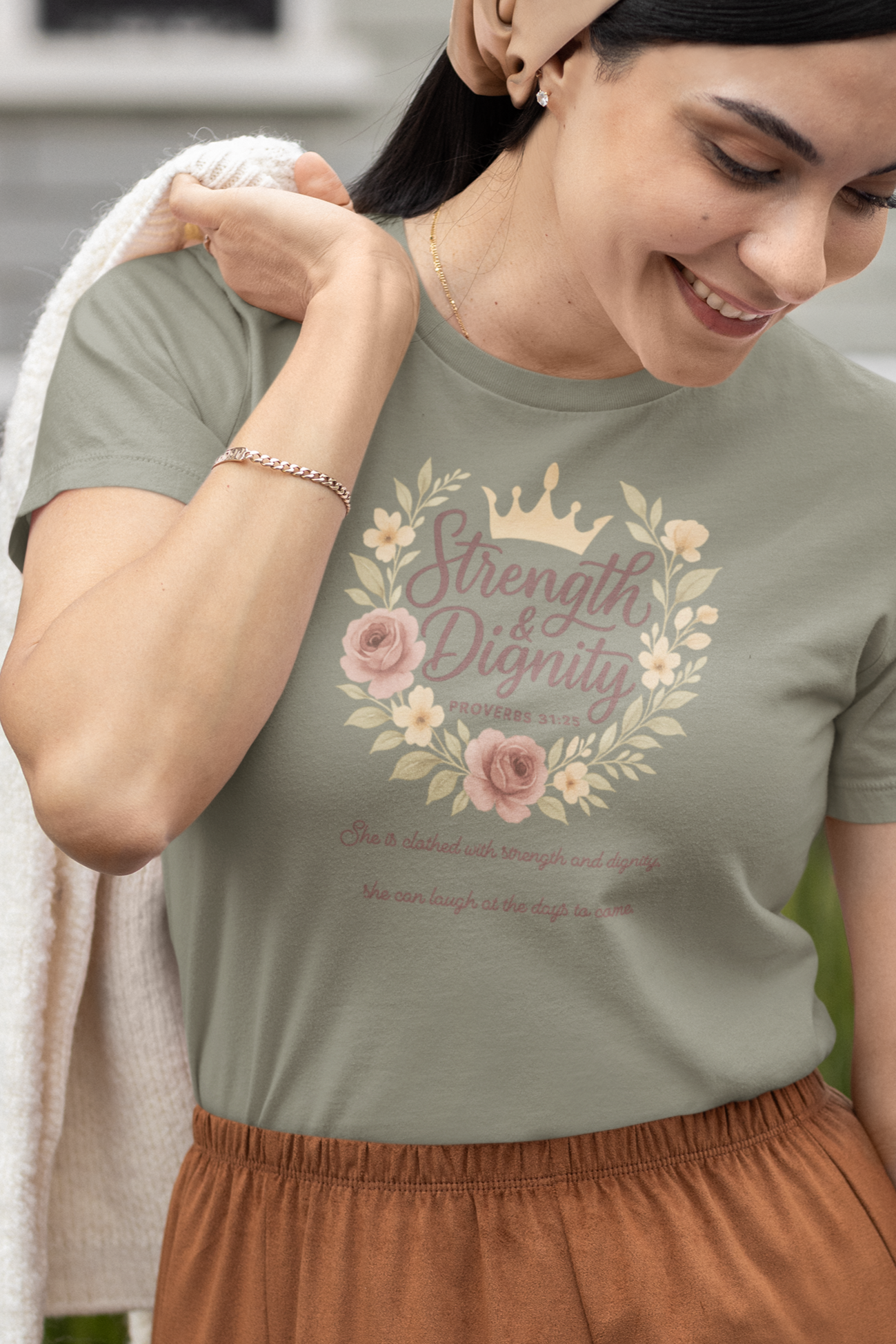 Strength & Dignity Bella+Canvas® Women's T-Shirt by MyCreed - Proverbs 31:25