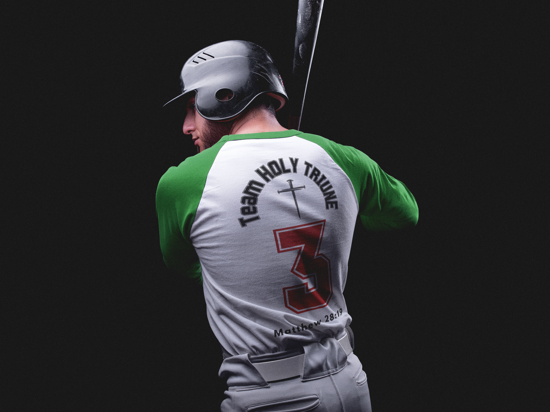 Team Holy Triune BELLA+CANVAS® 3200 Unisex 3/4-Sleeve Baseball Tee | Matt. 28:16