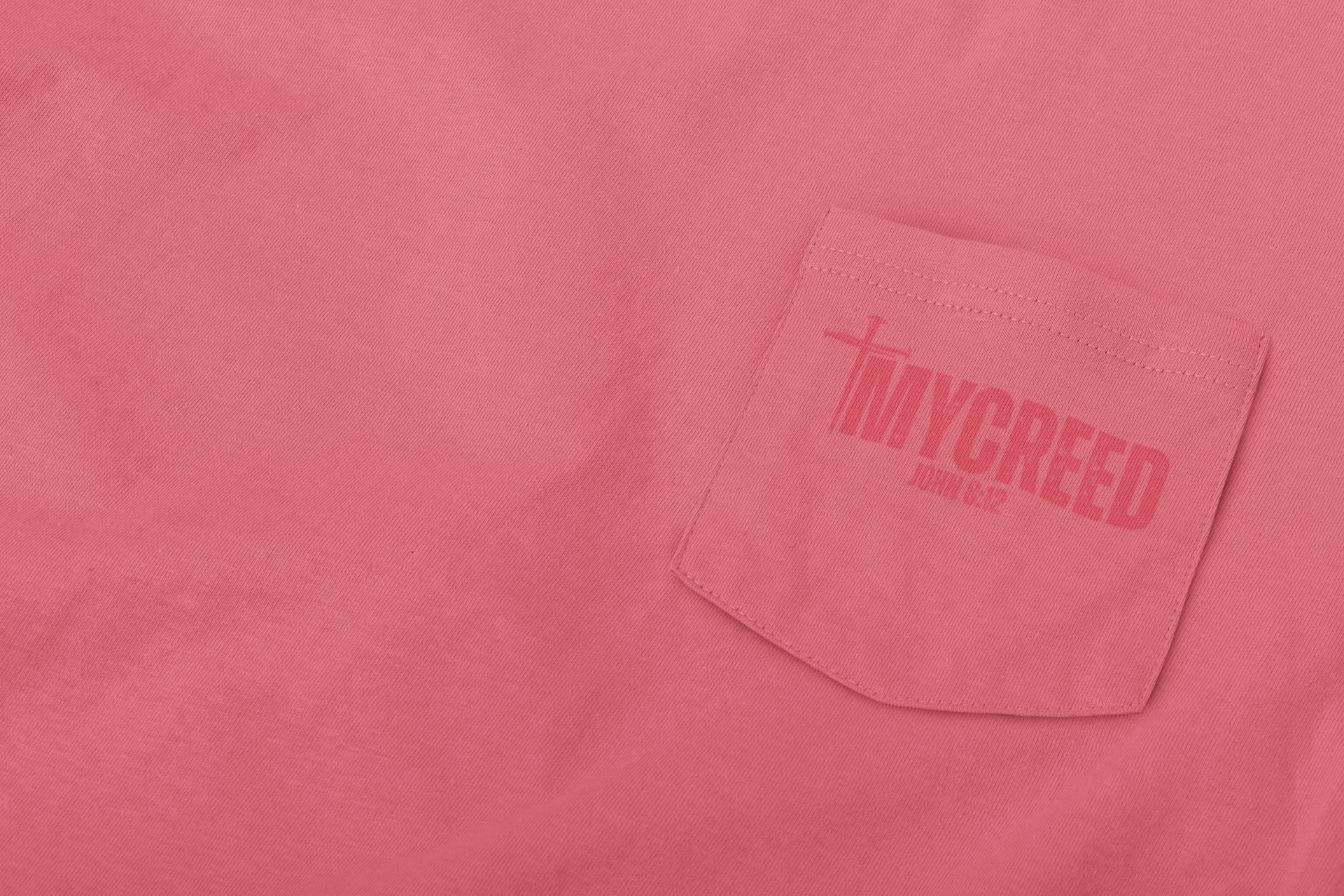 Premium Comfort Colors long sleeve with subtle faith-based back print design.