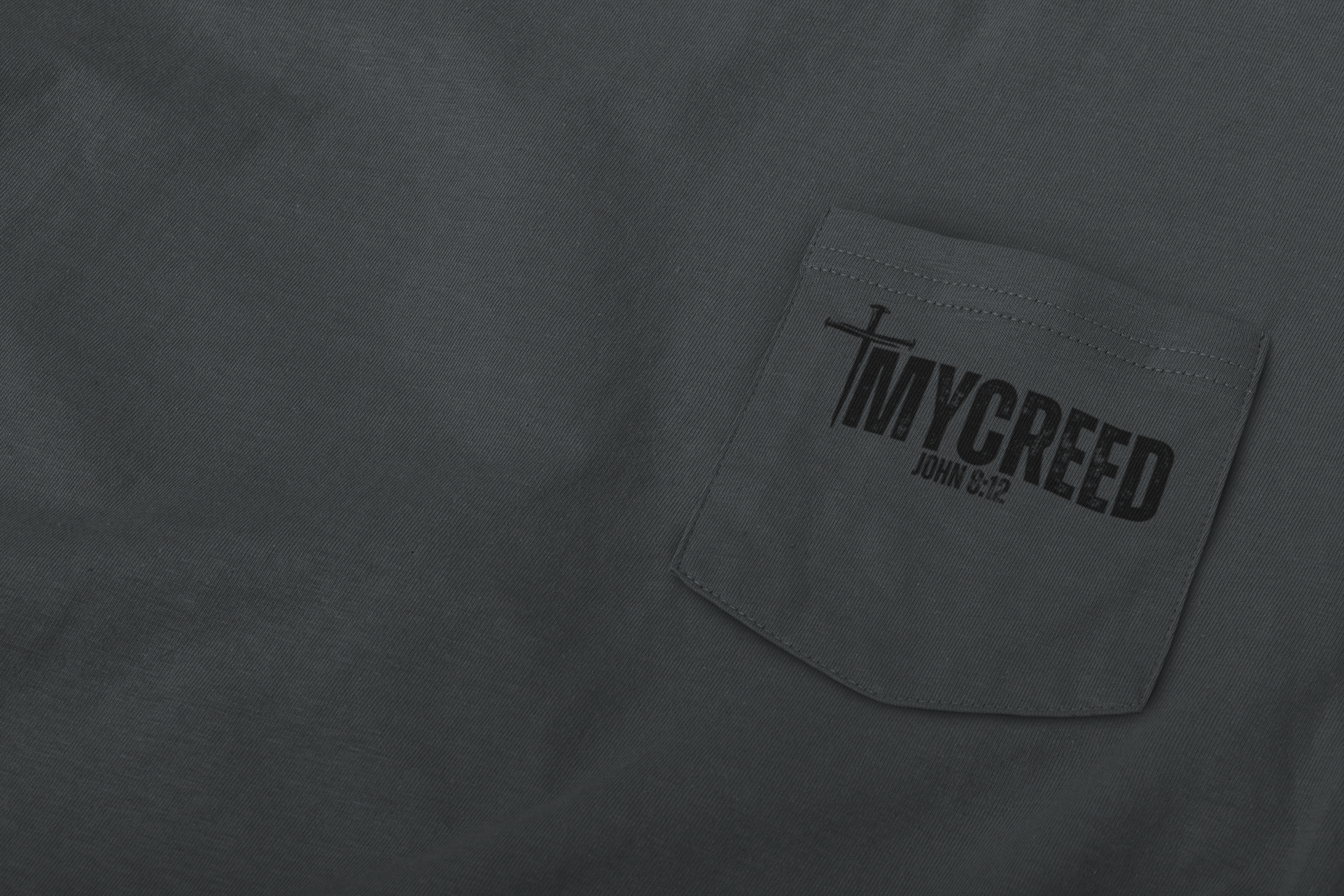 Christian long sleeve shirt featuring creed-style typography design by MyCreed.