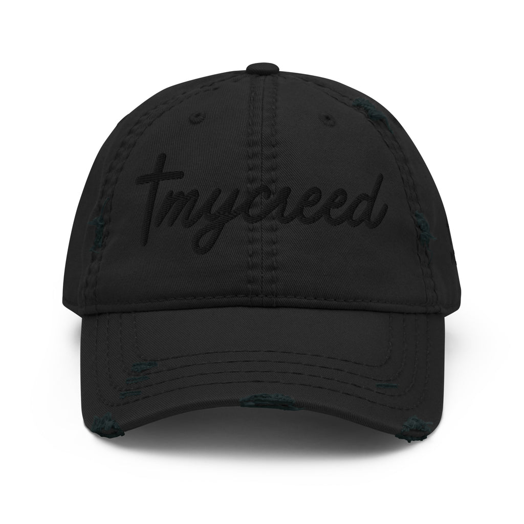 MyCreed vintage distressed dad hat front view