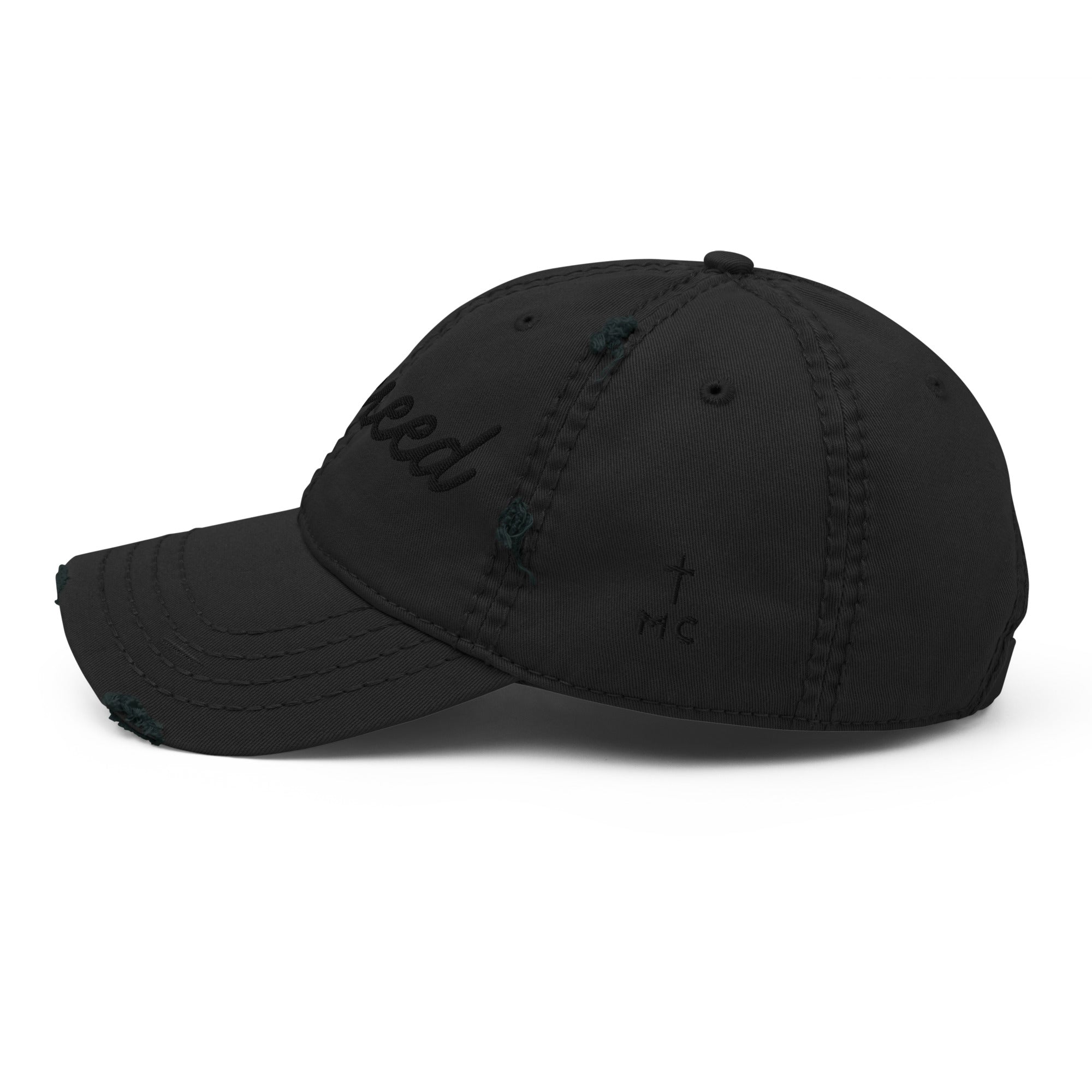 Distressed MyCreed dad hat low profile fit