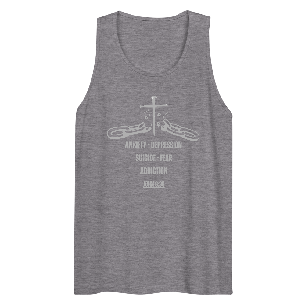 Chain Breaker - Free Indeed Premium Unisex Tank by MyCreed | John 8:36