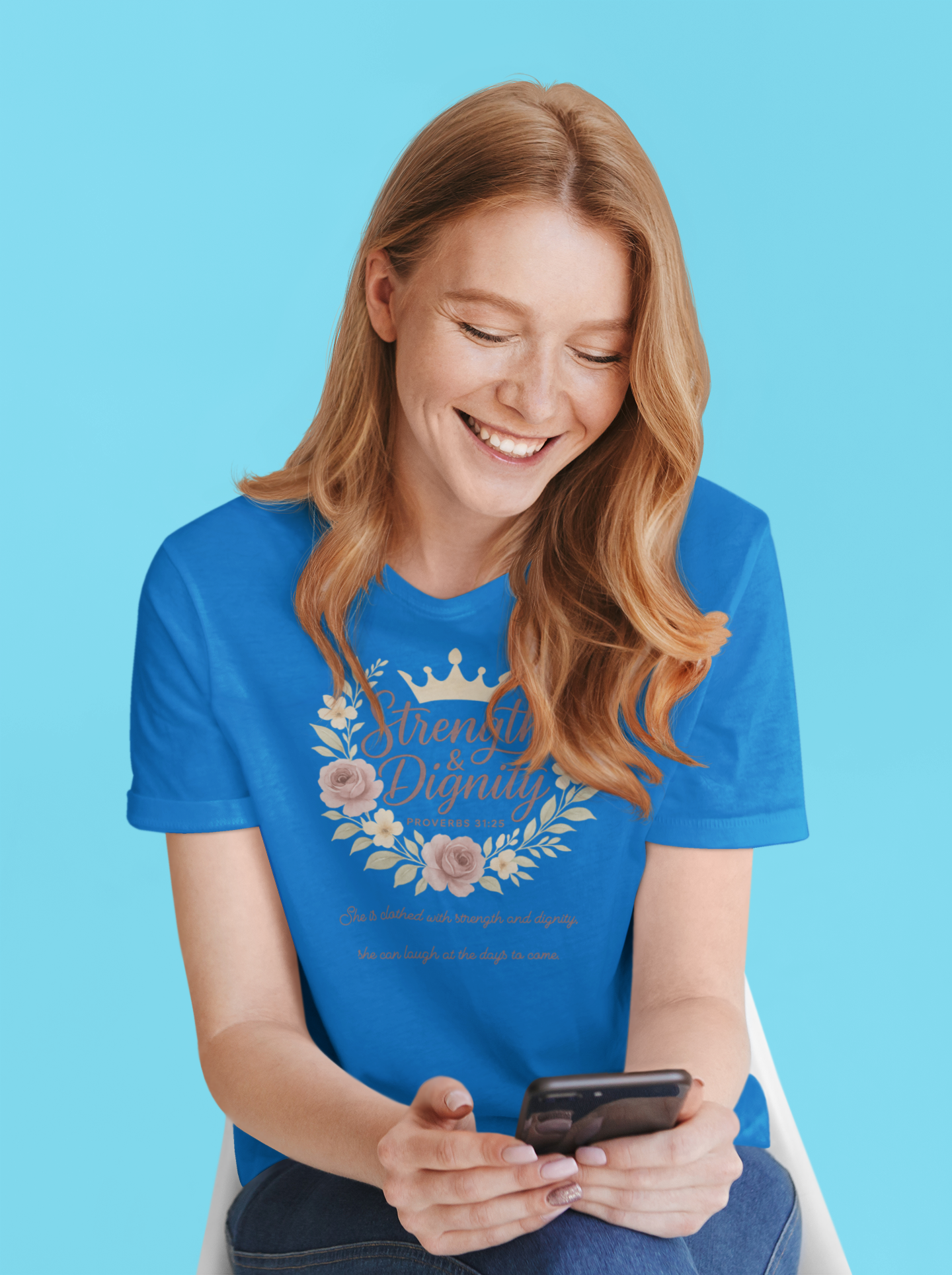Strength & Dignity District® Women’s V-Neck Tee by MyCreed | Proverbs 31:25