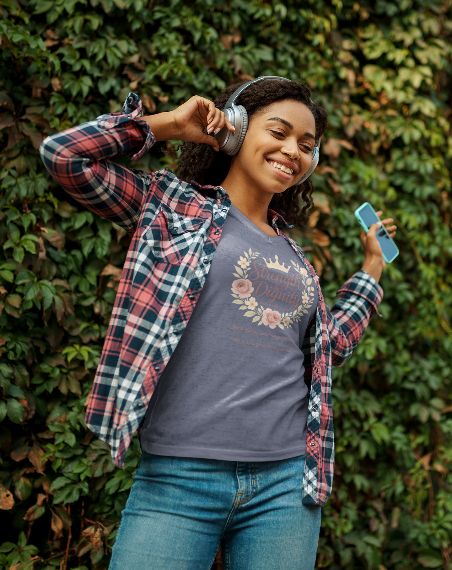 Strength & Dignity District® Women’s V-Neck Tee by MyCreed | Proverbs 31:25