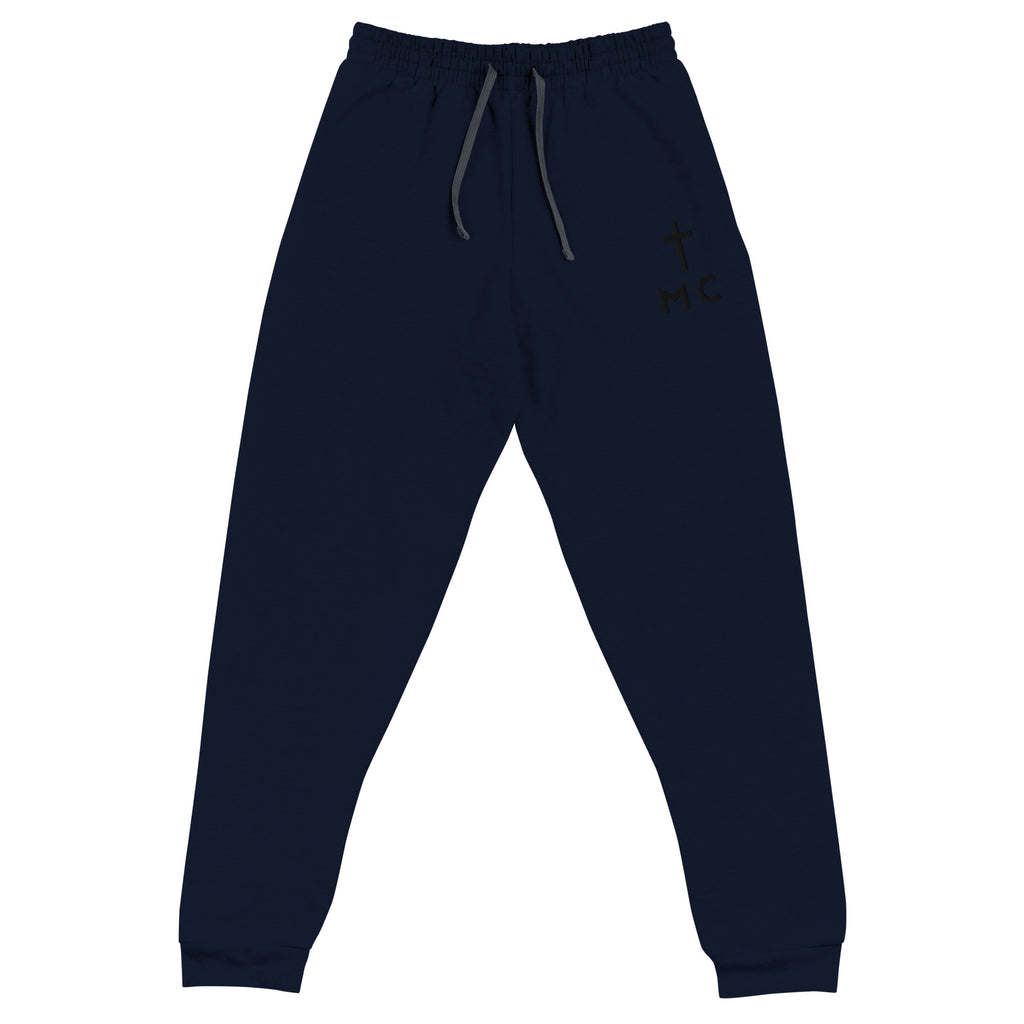 MyCreed™ minimalist logo embroidered joggers front view