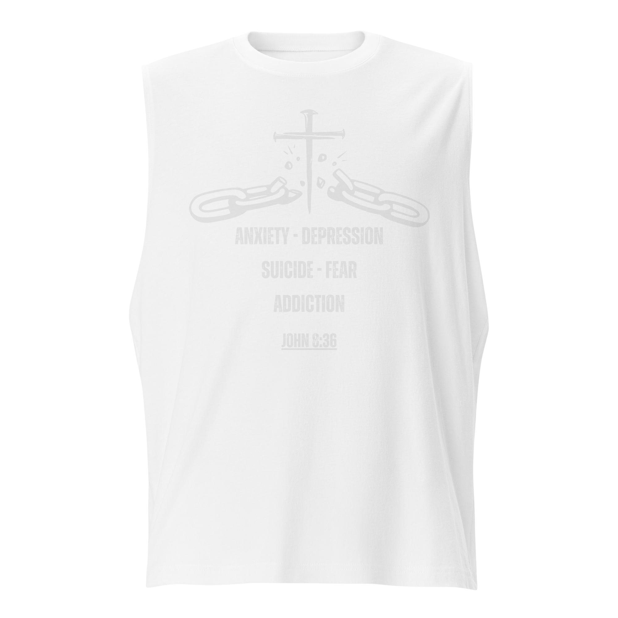 Chain Breaker Unisex Muscle Tank Top by MyCreed | John 8:36