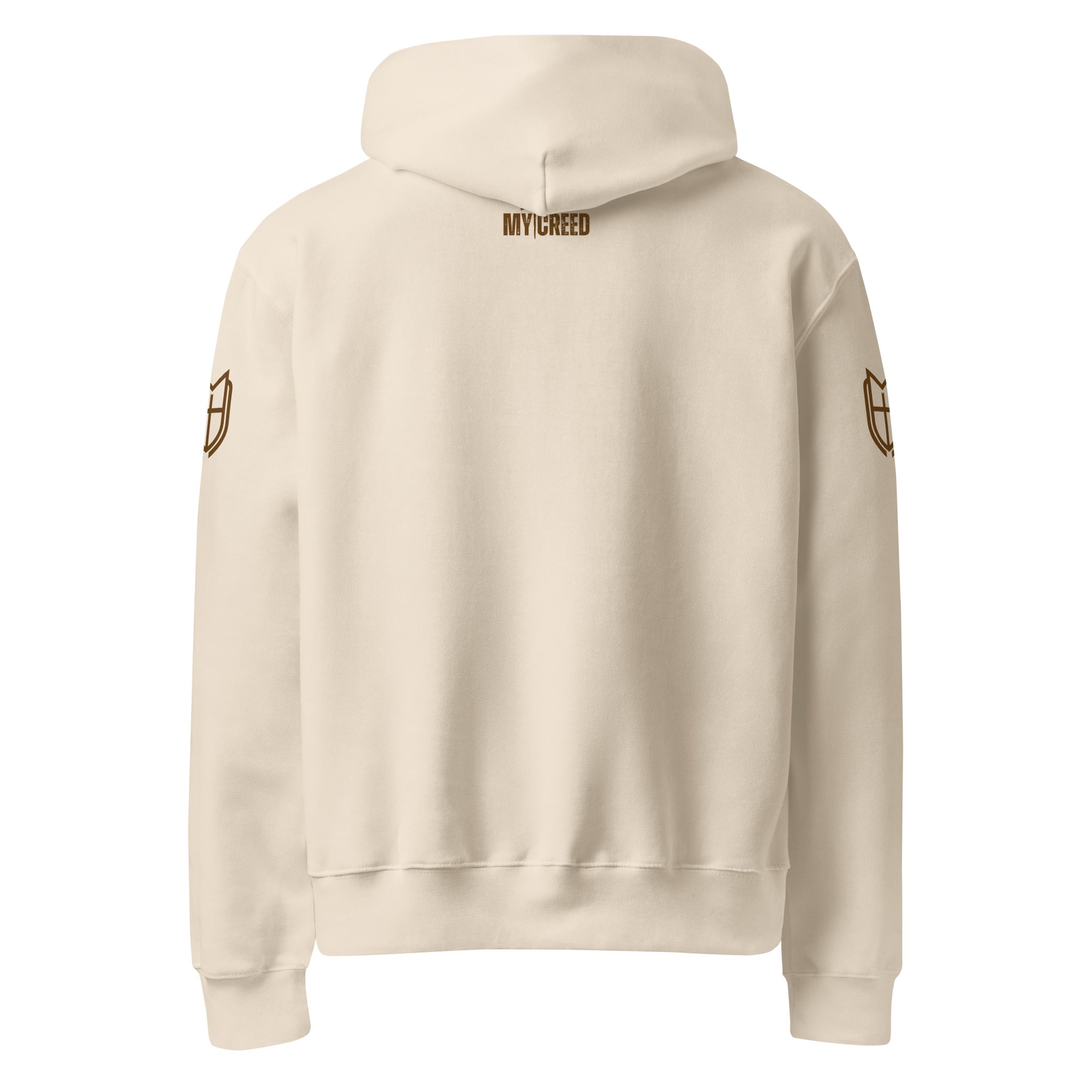 Back view of dust Bella + Canvas 4719 hoodie with clean premium finish, by MyCreed™